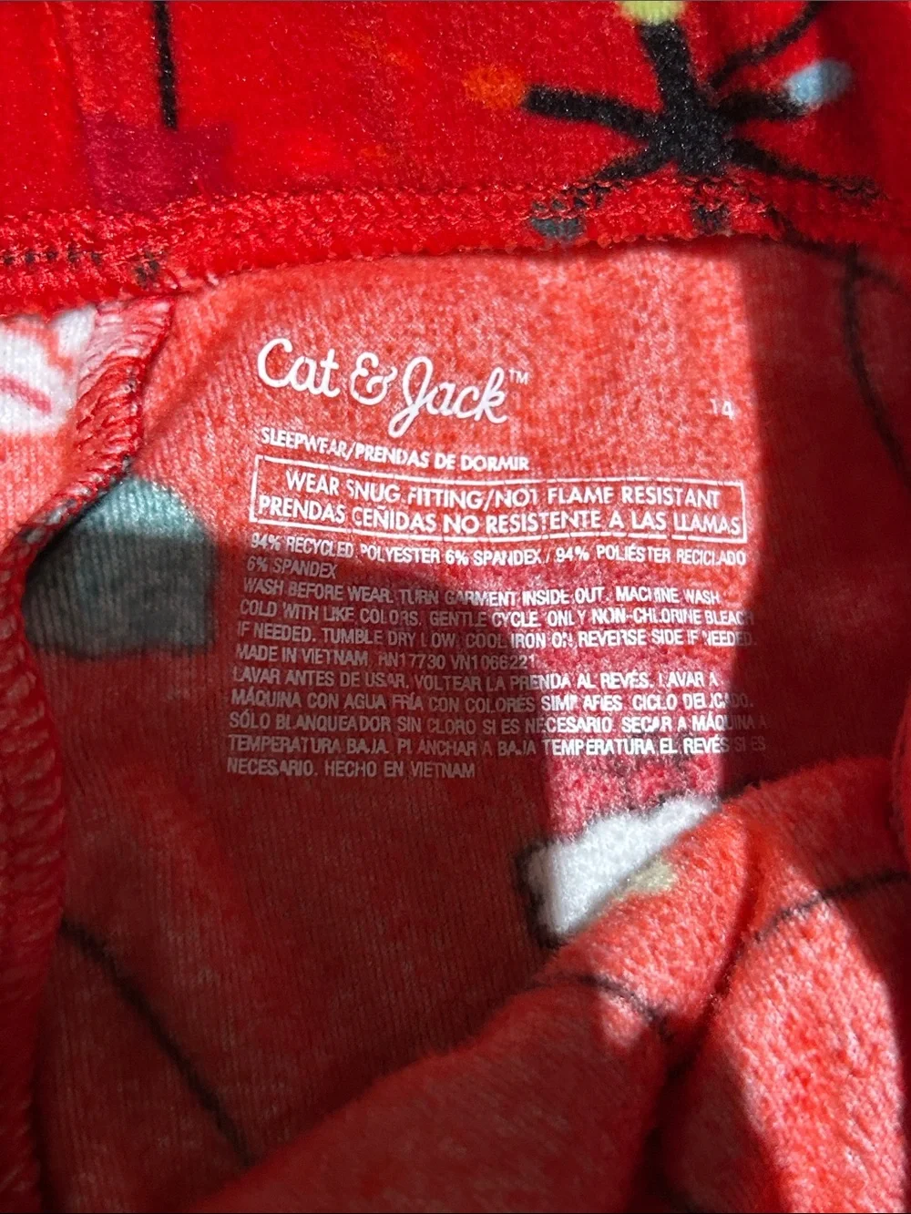 Cat & Jack Red Holiday Light and Ornament Pajama Set